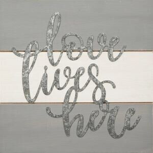 Love Lives Here Wood Sign
